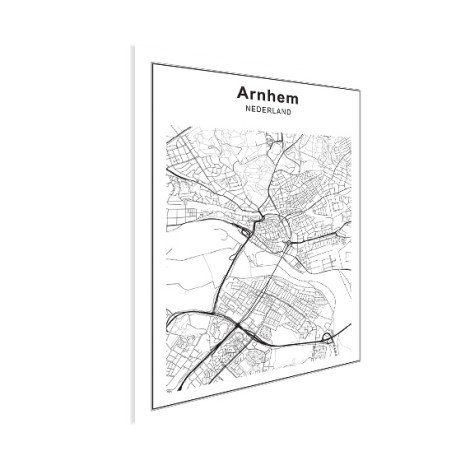 Stadtkarte Arnheim Schwarz-Weiß Poster