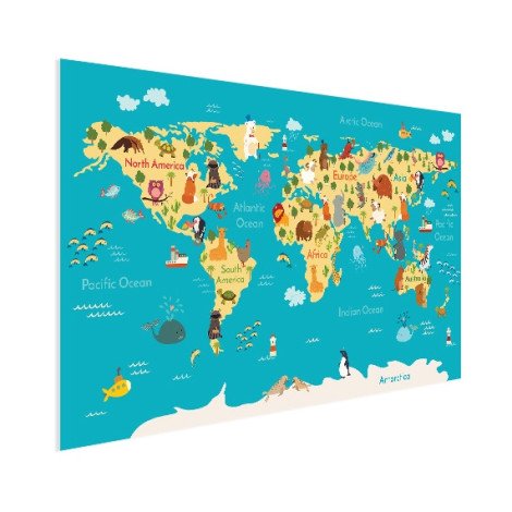 Weltkarte Kontinente & Meere Poster