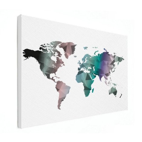 Geometrische Weltkarte Farbe Leinwand