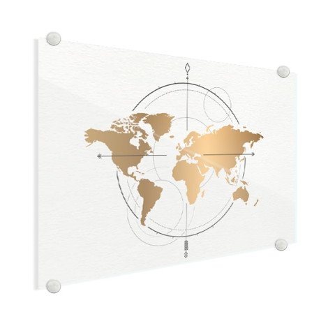 Kompass - groß gold Acrylglas