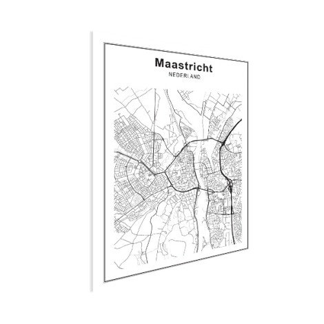 Stadtkarte Maastricht Schwarz-Weiß Poster