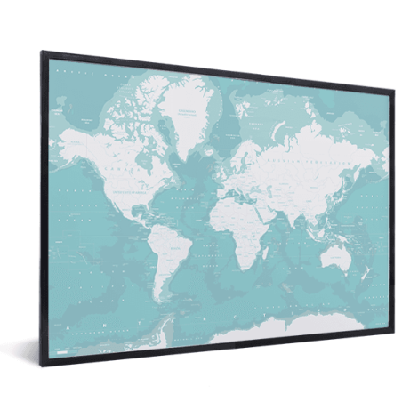 Ozeane Weltkarte im Rahmen