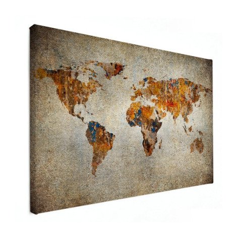 Weltkarte Malerei auf Stein Leinwand