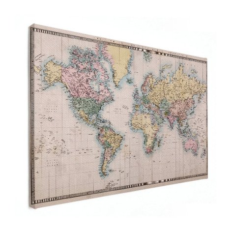 Weltkarte Realistisch Leinwand