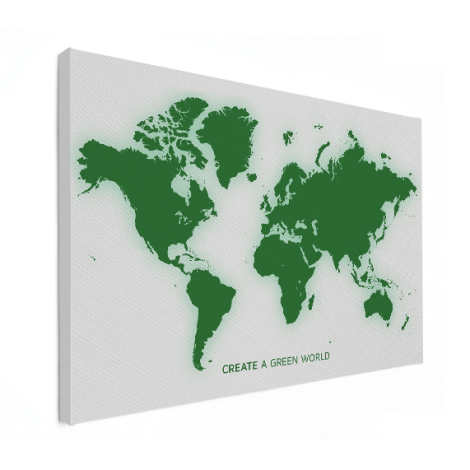 Weltkarte Grün Leinwand