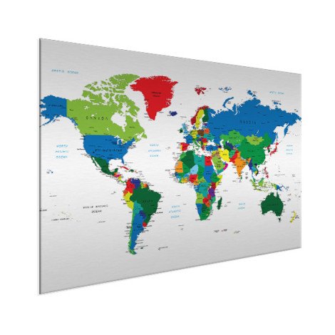 Weltkarte alle Länder Aluminium
