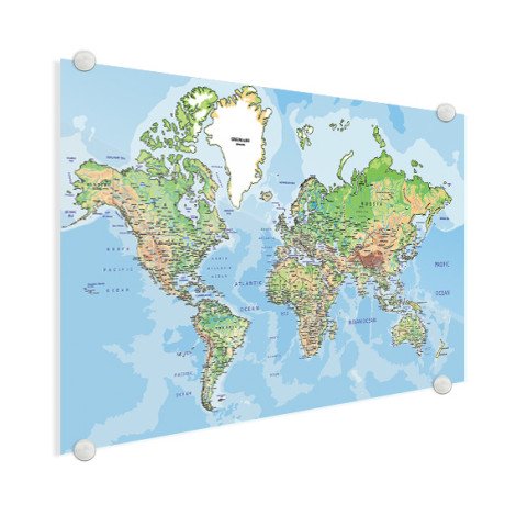 Weltkarte Geografisch Acrylglas