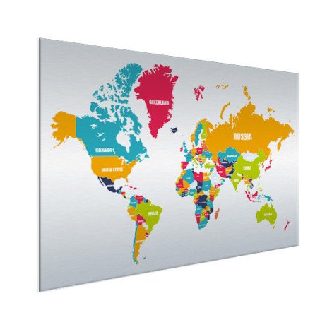 Weltkarte Ländernamen Aluminium