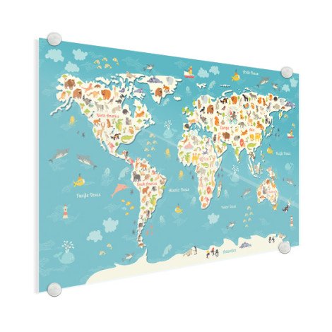 Weltkarte Suchbild Acrylglas