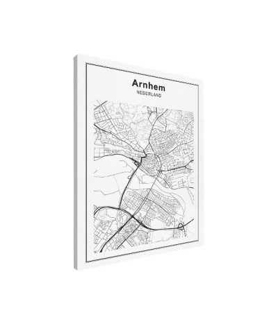 Stadtkarte Arnheim Schwarz-Weiß Leinwand