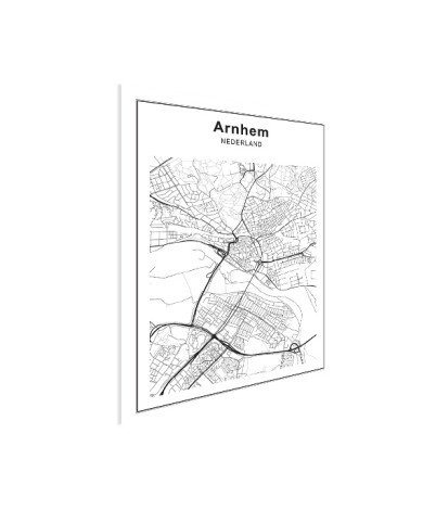 Stadtkarte Arnheim Schwarz-Weiß Poster