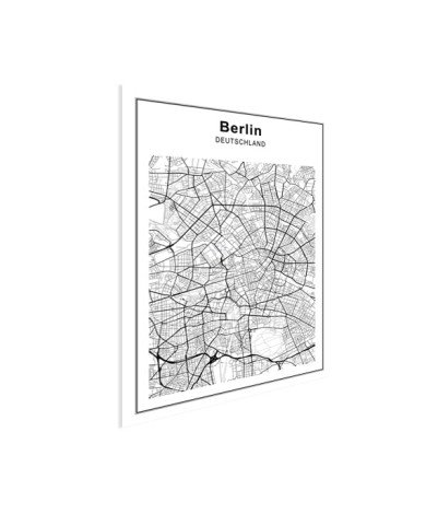 Stadtkarte Berlin Schwarz-Weiß Poster