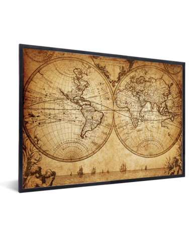 Weltkarte Seefahrt im Rahmen
