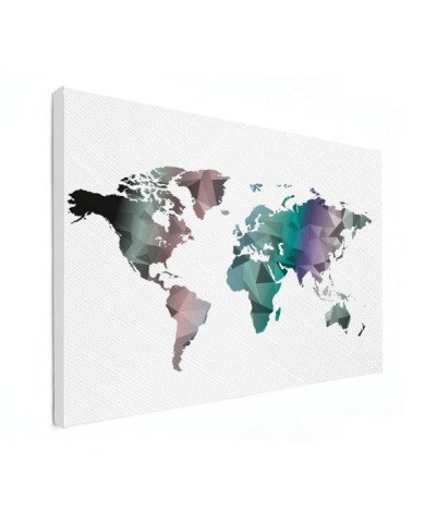 Geometrische Weltkarte Farbe Leinwand