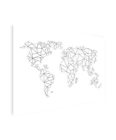 Geometrische Weltkarte Linien Poster
