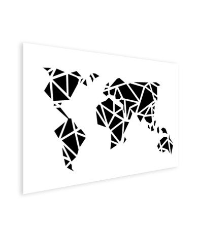 Geometrische Weltkarte Schwarz Poster