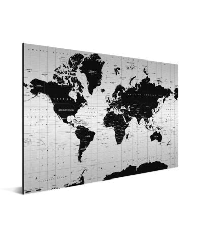 Weltkarte Informativ Aluminium