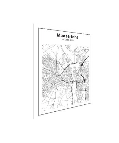 Stadtkarte Maastricht Schwarz-Weiß Poster