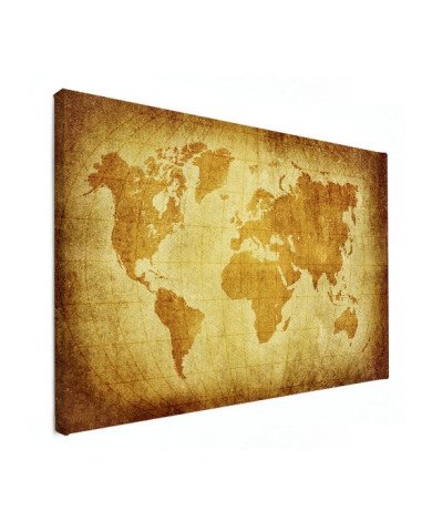 Weltkarte Pergament Leinwand
