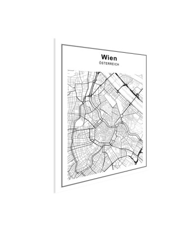Stadtkarte Wien Schwarz-Weiß Poster
