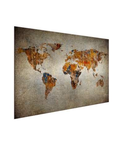 Weltkarte Malerei auf Stein Aluminium