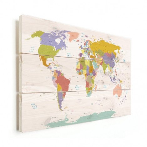 Weltkarte Holz